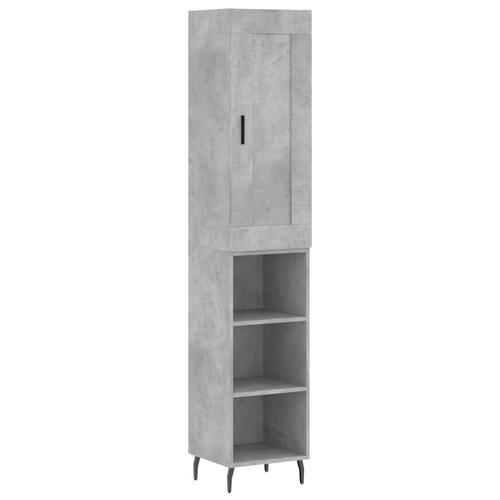 Skab 34,5x34x180 cm konstrueret træ betongrå