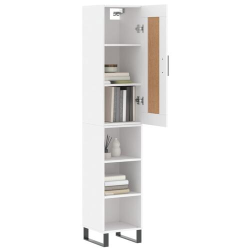 Skab 34,5x34x180 cm konstrueret træ hvid