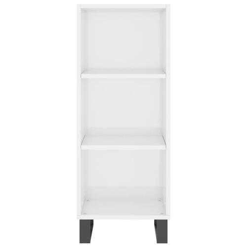 Skab 34,5x34x180 cm konstrueret træ hvid højglans