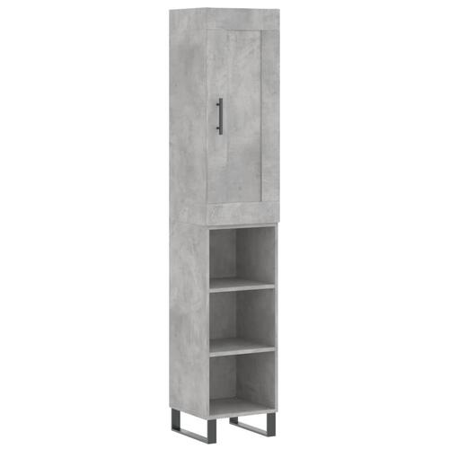 Skab 34,5x34x180 cm konstrueret træ betongrå
