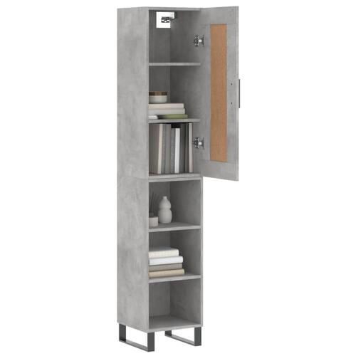 Skab 34,5x34x180 cm konstrueret træ betongrå