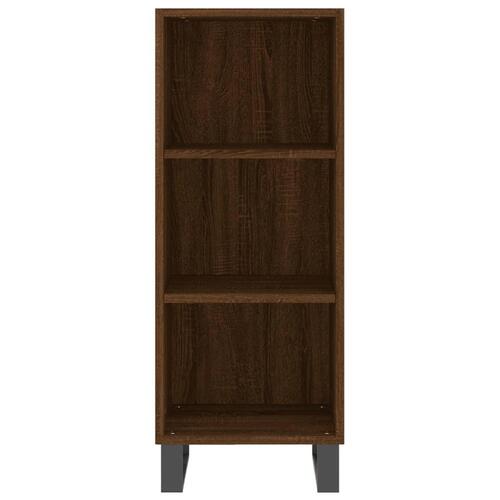 Skab 34,5x34x180 cm konstrueret træ brun egetræsfarve