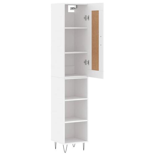 Skab 34,5x34x180 cm konstrueret træ hvid