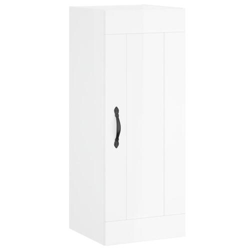 Skab 34,5x34x180 cm konstrueret træ hvid højglans