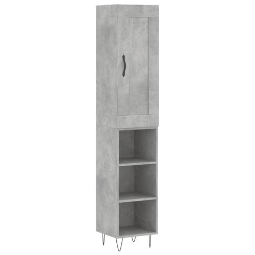 Skab 34,5x34x180 cm konstrueret træ betongrå