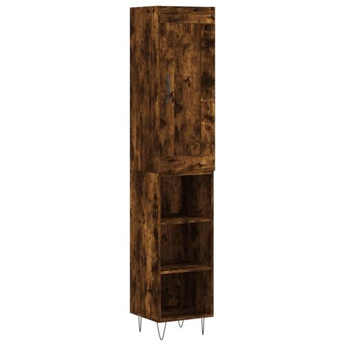 Skab 34,5x34x180 cm konstrueret træ røget egetræ