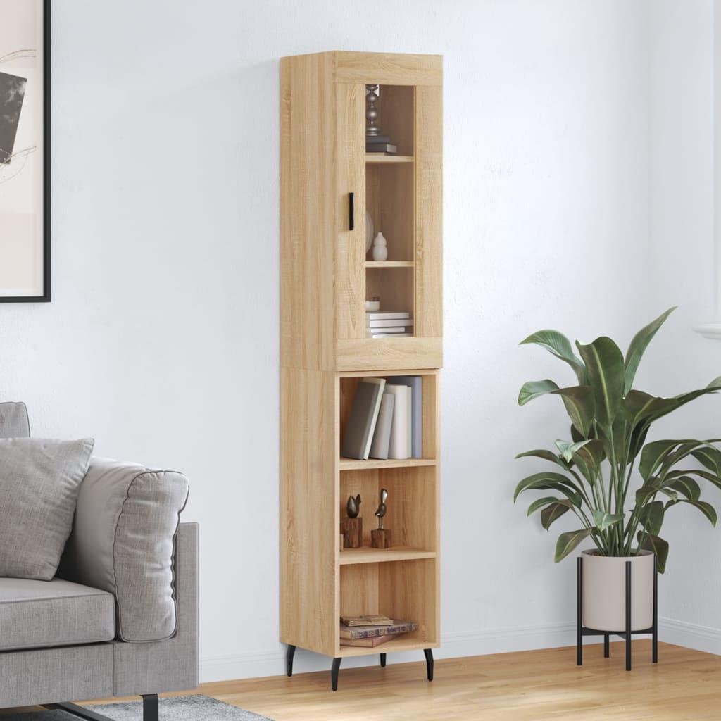 Højskab 34,5×34×180 cm i konstrueret træ - sonoma-eg billede