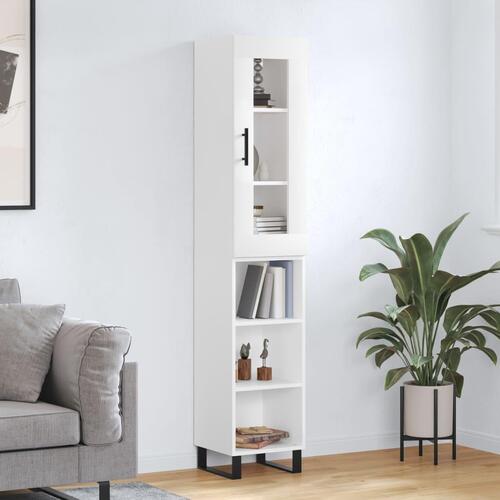 Skab 34,5x34x180 cm konstrueret træ hvid