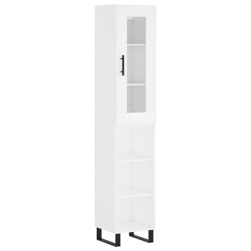 Skab 34,5x34x180 cm konstrueret træ hvid