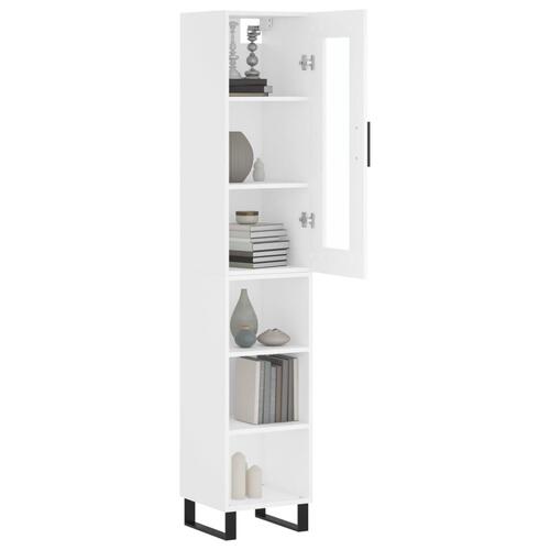 Skab 34,5x34x180 cm konstrueret træ hvid