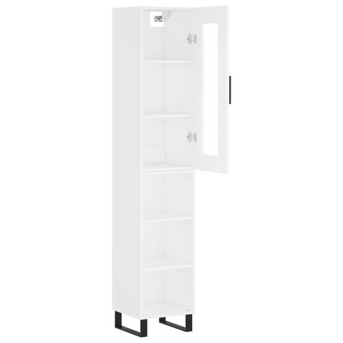 Skab 34,5x34x180 cm konstrueret træ hvid