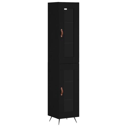 Skab 34,5x34x180 cm konstrueret træ sort