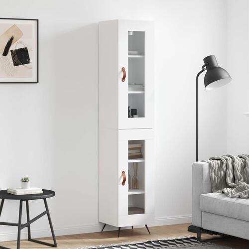 Skab 34,5x34x180 cm konstrueret træ hvid