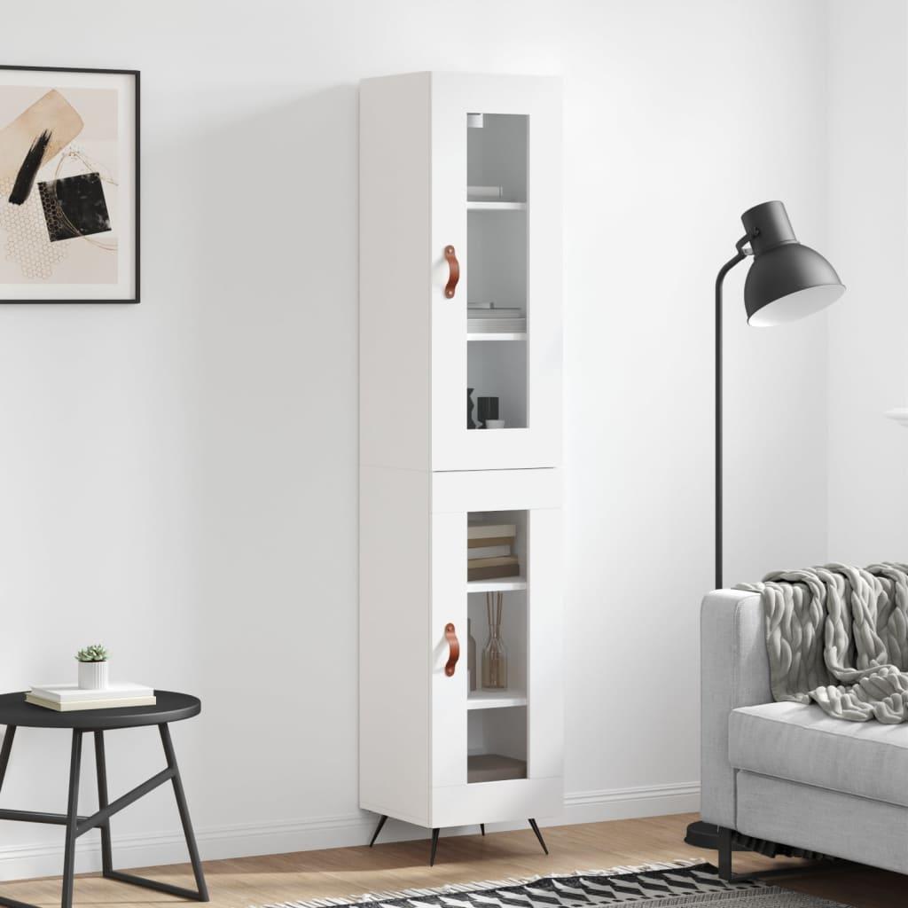 Skab 34,5x34x180 cm konstrueret træ hvid