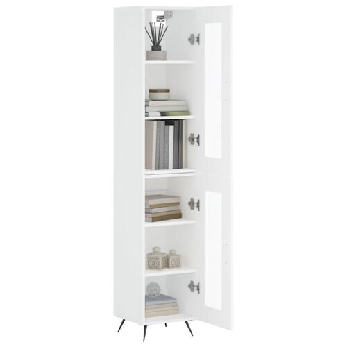 Skab 34,5x34x180 cm konstrueret træ hvid