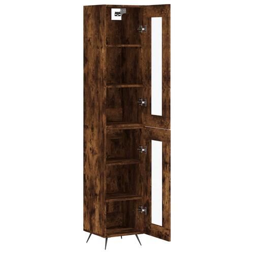 Skab 34,5x34x180 cm konstrueret træ røget egetræ
