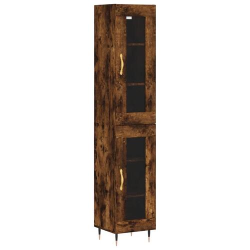 Skab 34,5x34x180 cm konstrueret træ røget egetræ