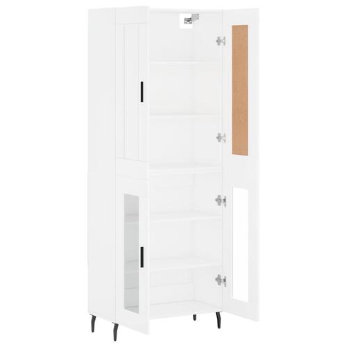 Højskab 69,5x34x180 cm konstrueret træ hvid