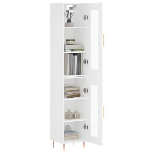 Skab 34,5x34x180 cm konstrueret træ hvid