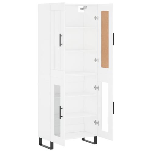 Højskab 69,5x34x180 cm konstrueret træ hvid