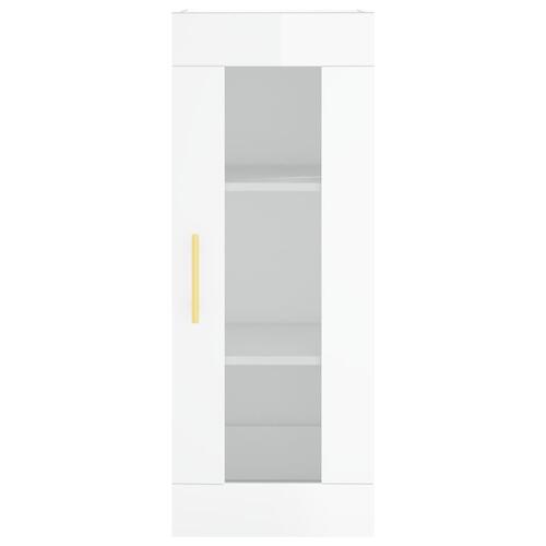 Skab 34,5x34x180 cm konstrueret træ hvid højglans