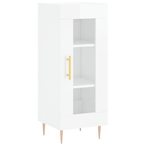 Skab 34,5x34x180 cm konstrueret træ hvid højglans