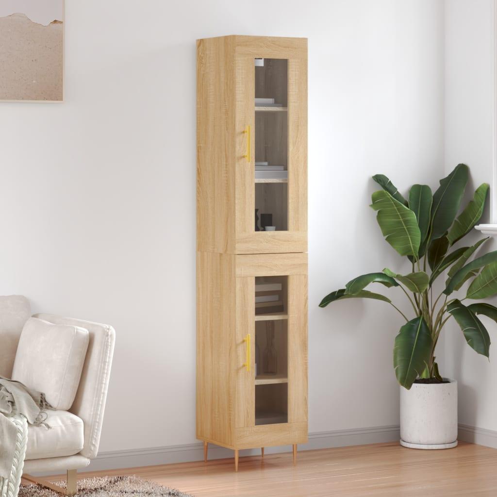 Skab 34,5x34x180 cm konstrueret træ sonoma-eg billede