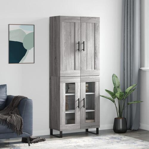 Højskab 69,5x34x180 cm konstrueret træ grå sonoma-eg