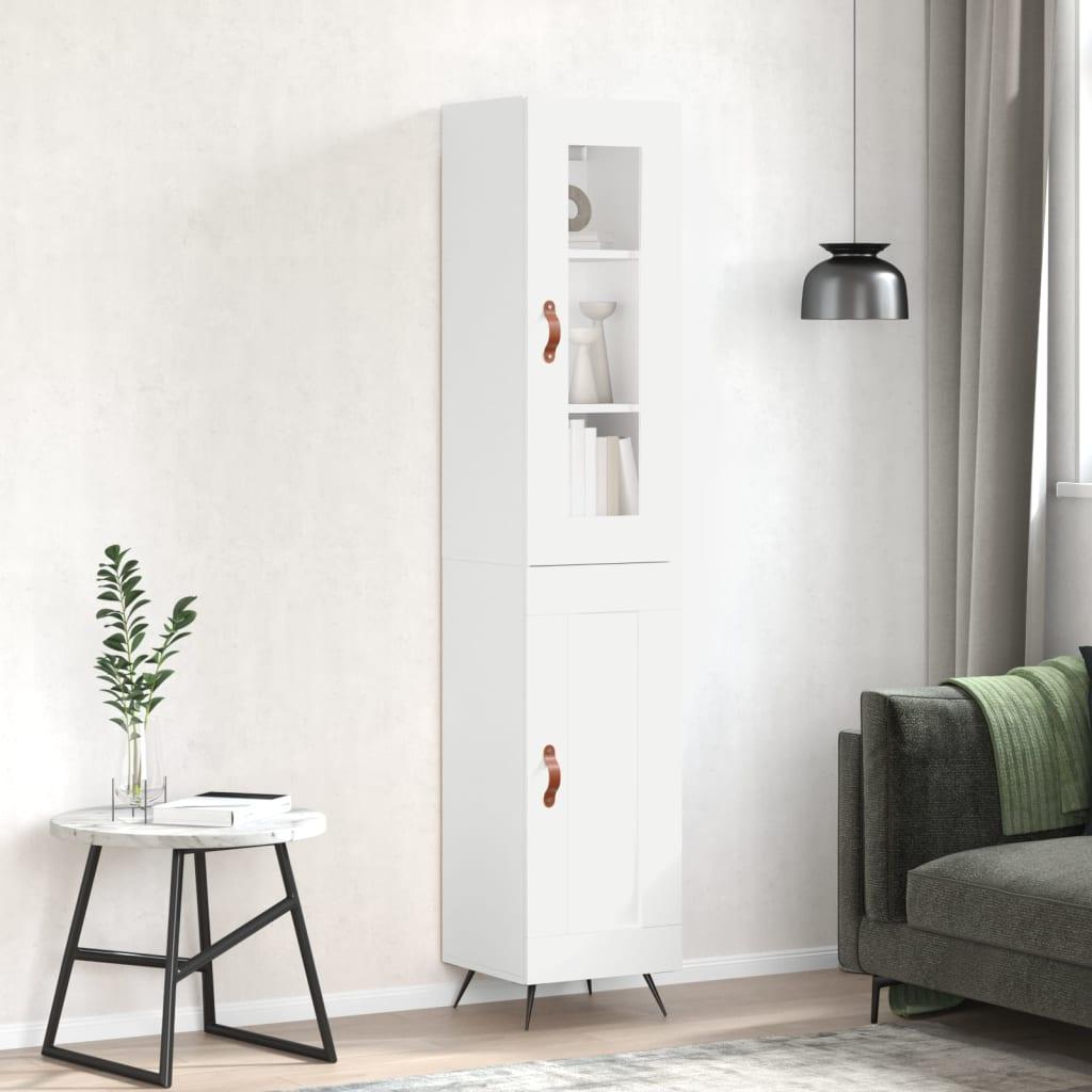 Skab 34,5x34x180 cm konstrueret træ hvid