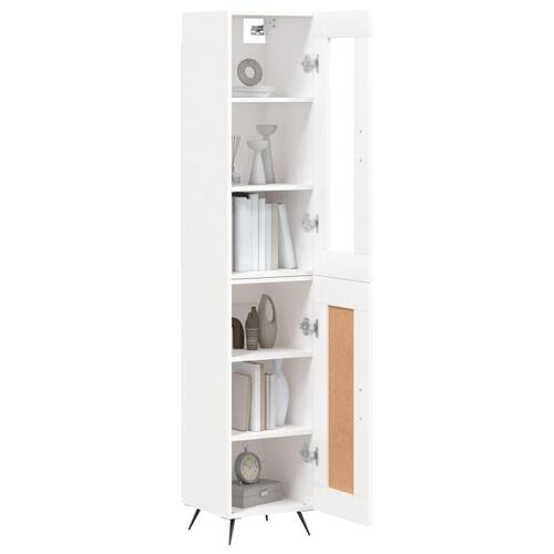 Skab 34,5x34x180 cm konstrueret træ hvid