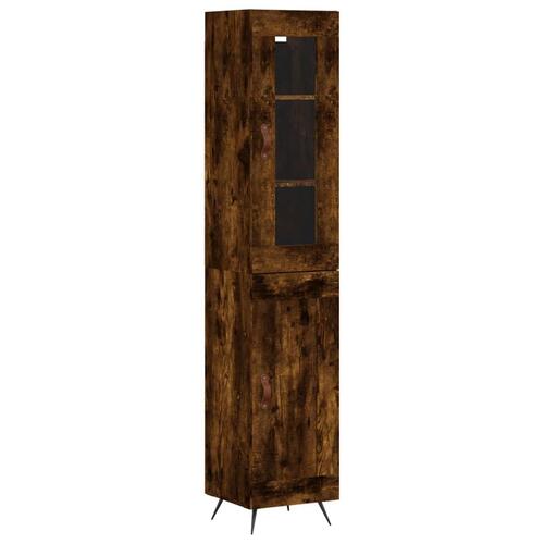 Skab 34,5x34x180 cm konstrueret træ røget egetræ