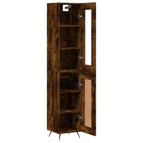 Skab 34,5x34x180 cm konstrueret træ røget egetræ