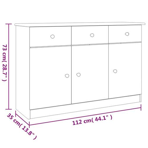 Skænk ALTA 112x35x73 cm massivt fyrretræ