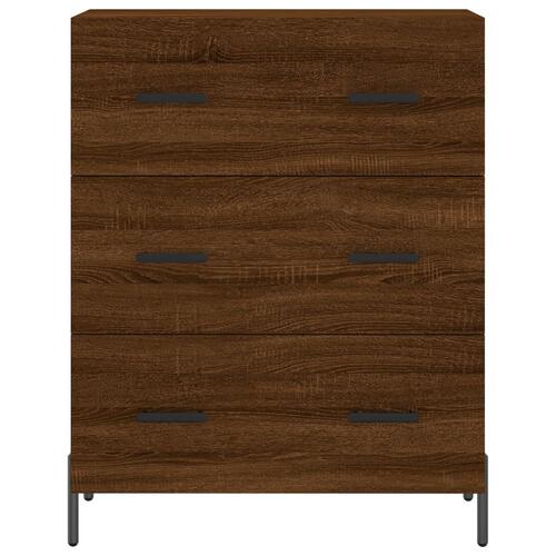 Højskab 69,5x34x180 cm konstrueret træ brun egetræsfarve