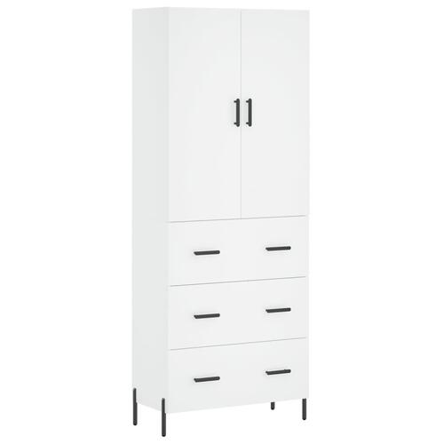 Højskab 69,5x34x180 cm konstrueret træ hvid