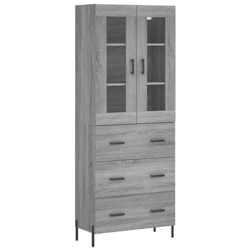 Højskab 69,5x34x180 cm konstrueret træ grå sonoma-eg