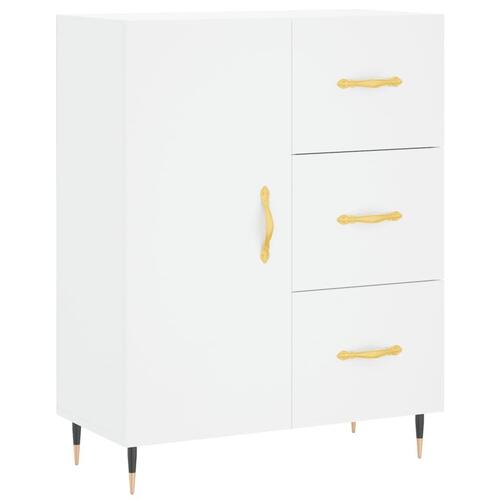 Højskab 69,5x34x180 cm konstrueret træ hvid
