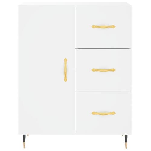 Højskab 69,5x34x180 cm konstrueret træ hvid