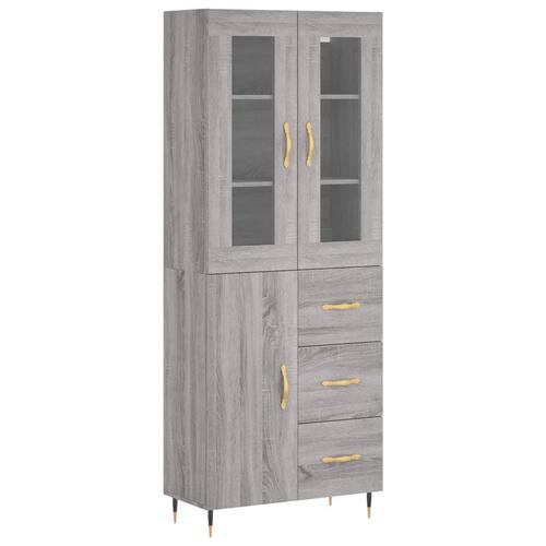 Højskab 69,5x34x180 cm konstrueret træ grå sonoma-eg