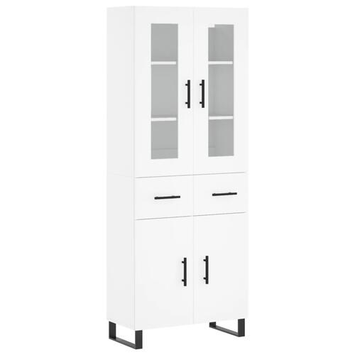 Højskab 69,5x34x180 cm konstrueret træ hvid