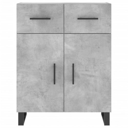 Højskab i konstrueret træ med glas - 69,5×34×180 cm, betongrå