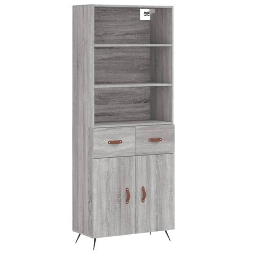 Højskab 69,5x34x180 cm konstrueret træ grå sonoma-eg