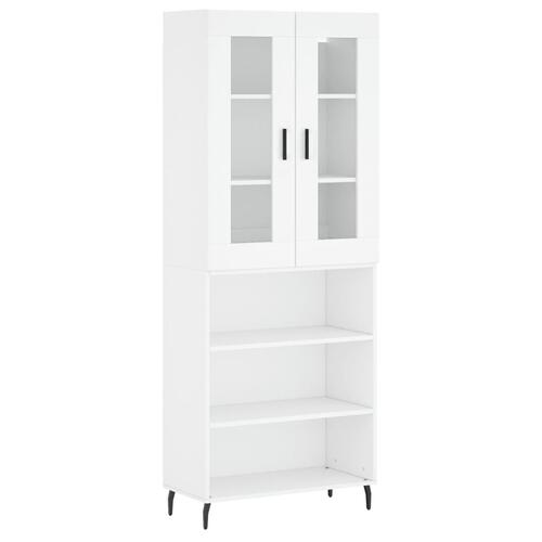 Højskab 69,5x34x180 cm konstrueret træ hvid
