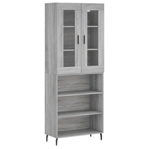 Højskab 69,5x34x180 cm konstrueret træ grå sonoma-eg