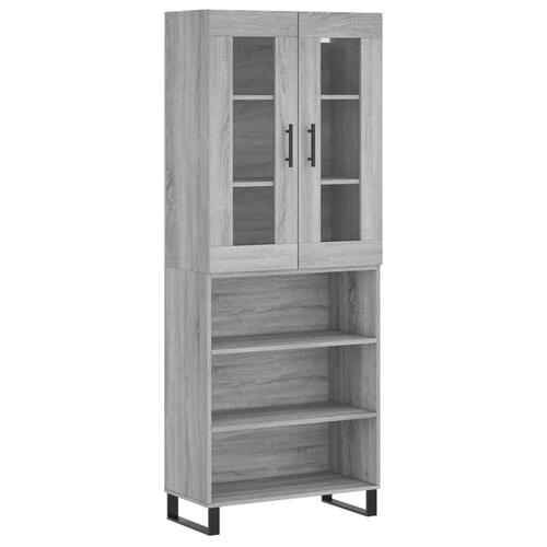 Højskab 69,5x34x180 cm konstrueret træ grå sonoma-eg