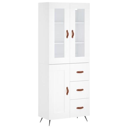 Højskab 69,5x34x180 cm konstrueret træ hvid