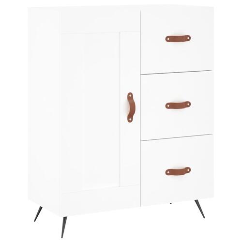 Højskab 69,5x34x180 cm konstrueret træ hvid