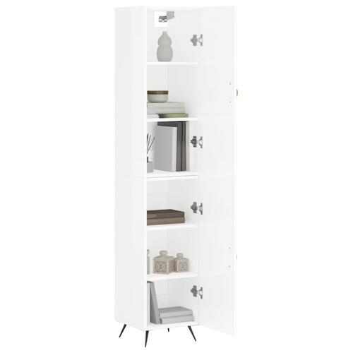 Skab 34,5x34x180 cm konstrueret træ hvid højglans
