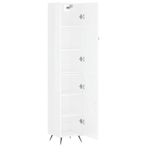 Skab 34,5x34x180 cm konstrueret træ hvid højglans
