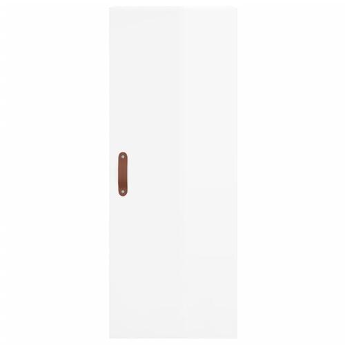 Skab 34,5x34x180 cm konstrueret træ hvid højglans
